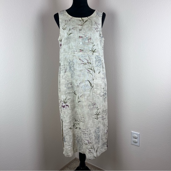 Vintage Sweet Jessie Dress Womens Small Petite Midi Floral 90s Y2K Linen Prarie - Picture 1 of 11